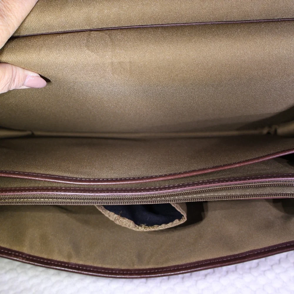 Bob Timberlake Mens Briefcase Brown Leather Messenger Bag 4110847